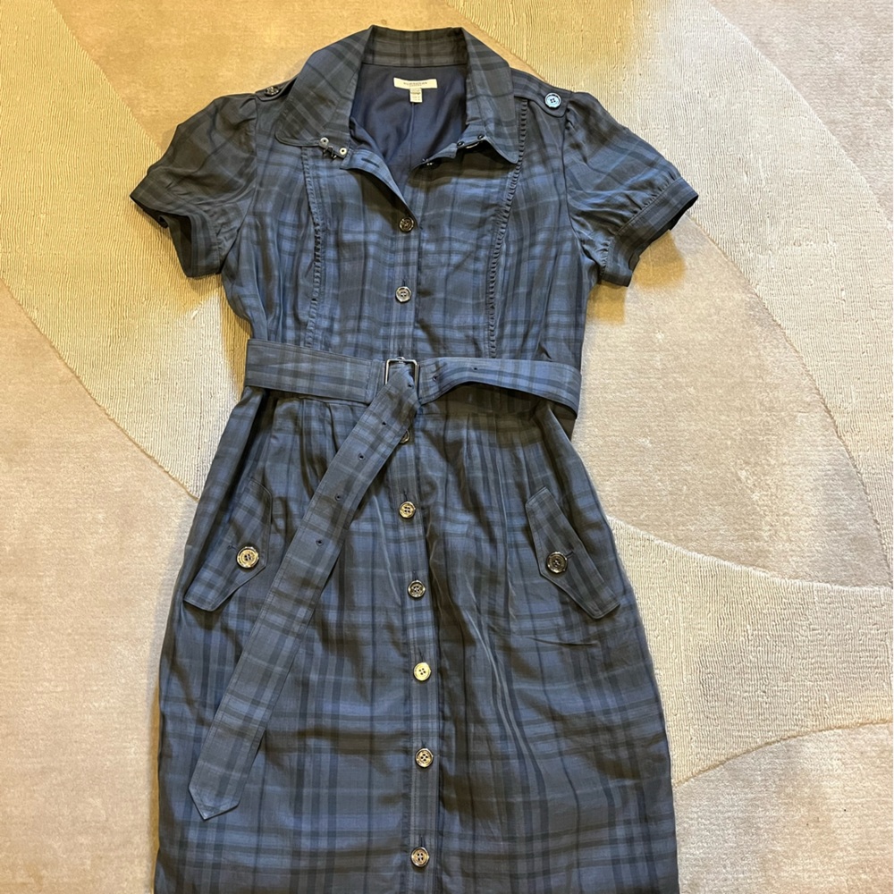 Burberry plaid dress cotton/silk blend size 12